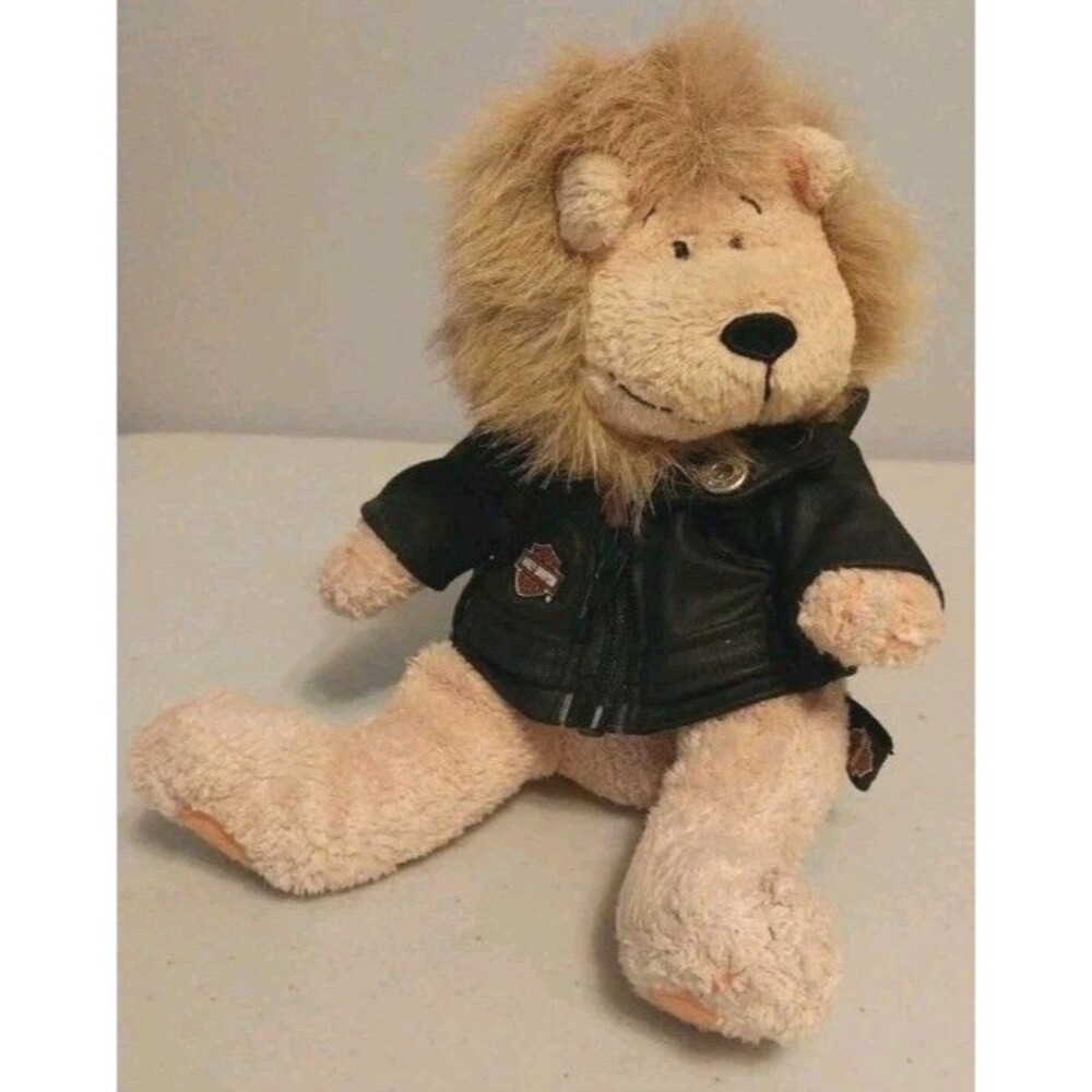 Harley-Davidson 2003 Lion Plush 8” Biker Jacket Stuffed Animal Y2K Licensed